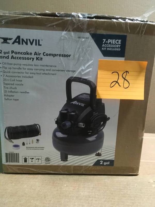 ANVIL 2G Pancake Air Compressor with 7-Piece Accessories Kit USED ion good condition