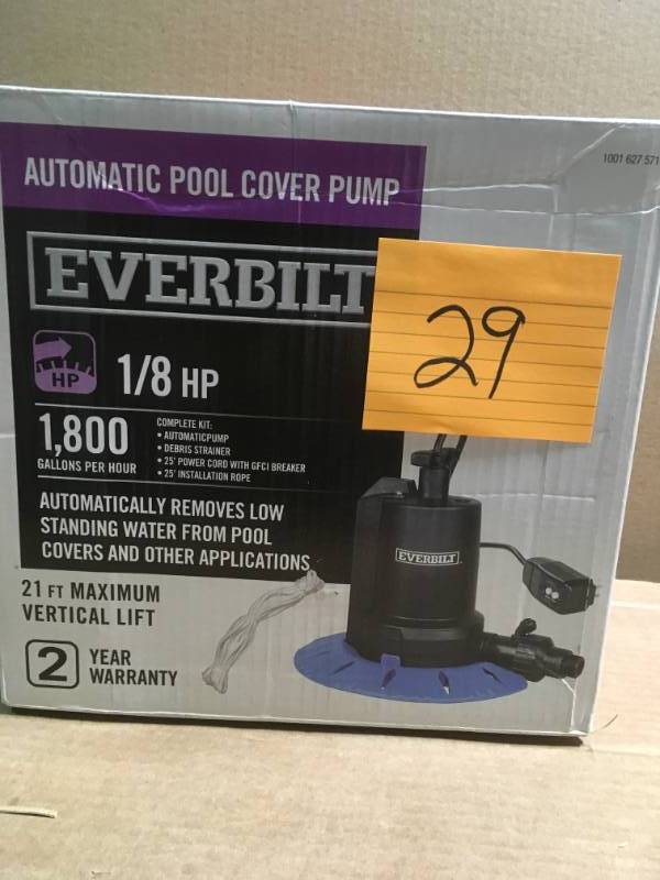 Everbilt 18 HP Pool Cover Pump USED in good condition