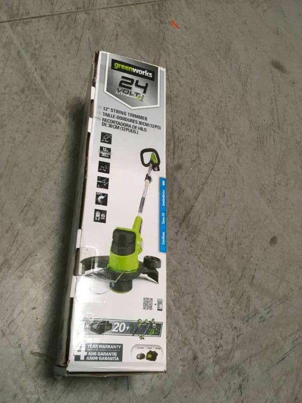 Greenworks G-24 24-Volt Cordless String Trimmer - Battery and Charger Included  in like new condition
