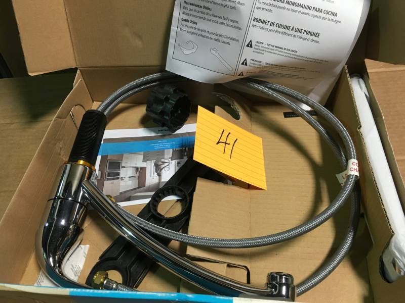 MOEN Adler Single-Handle Low Arc Standard Kitchen Faucet in Chrome  in like new condition