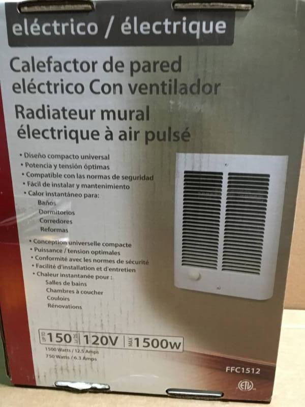 Fahrenheat 1,500-Watt Small Room Wall Heater  in like new condition
