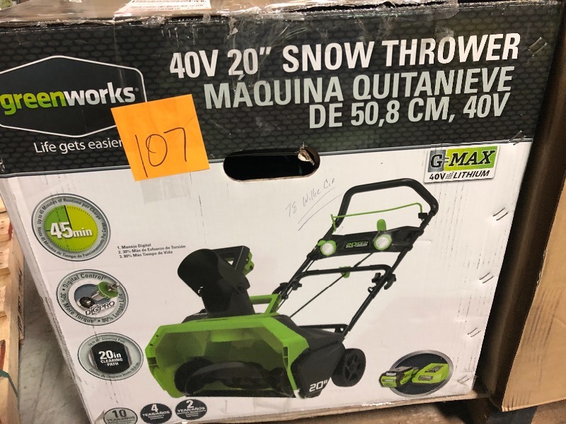 Greenworks Digi-Pro GMAX 20 in. 40-Volt Cordless Electric Snow Blower - Battery and Charger Included in good conditions