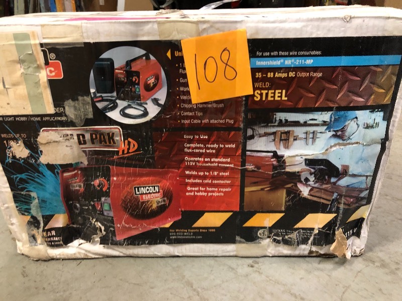 Lincoln Electric 88 Amp Weld Pack HD Flux-Core Wire Feed Welder for Welding up to 18 in. Mild Steel, 115-Volt not used