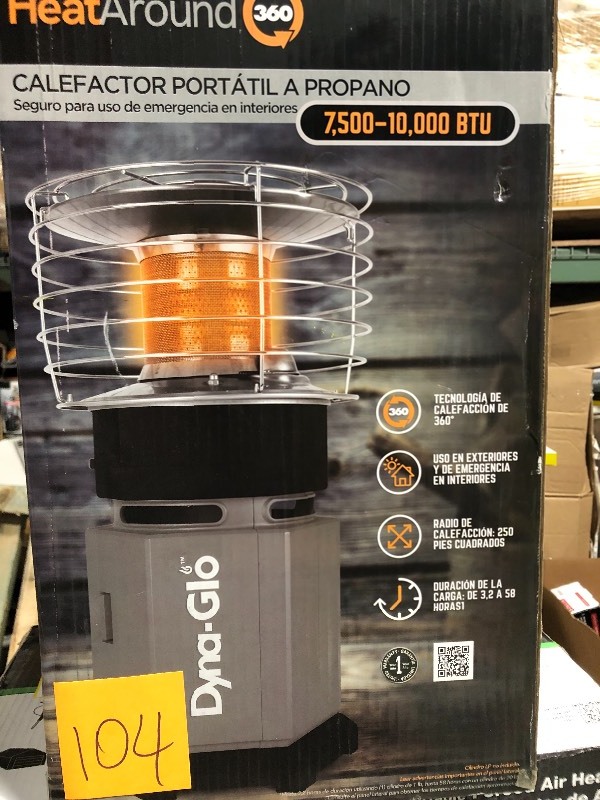 Dyna-Glo 10K BTU HeatAround 360 Portable Propane Heater in Black in good conditions