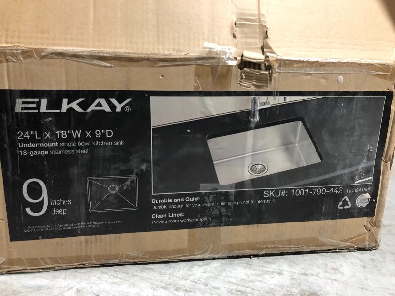 Elkay Crosstown Undermount Stainless Steel 24 in. Single Bowl Kitchen Sink not used