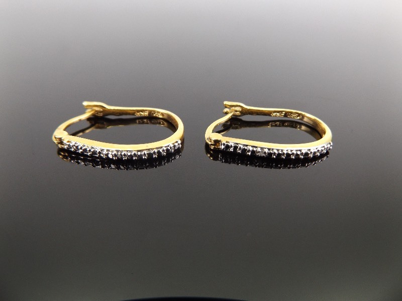 lot 81 image: .925 Sterling Silver Diamond Accented Vermeil Earrings