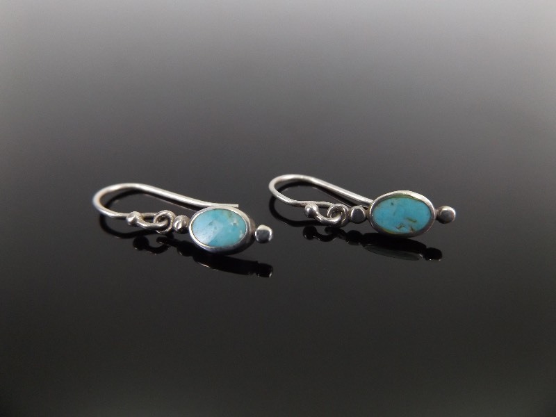 lot 88 image: .925 Sterling Silver Inlayed Turquoise Earrings