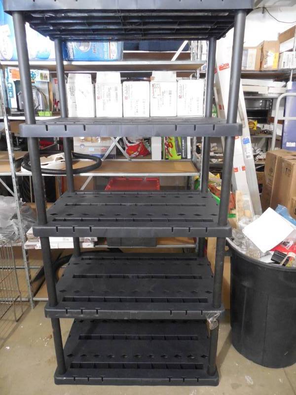 lot 64 image: HEAVY DUTY POLY SHELVING