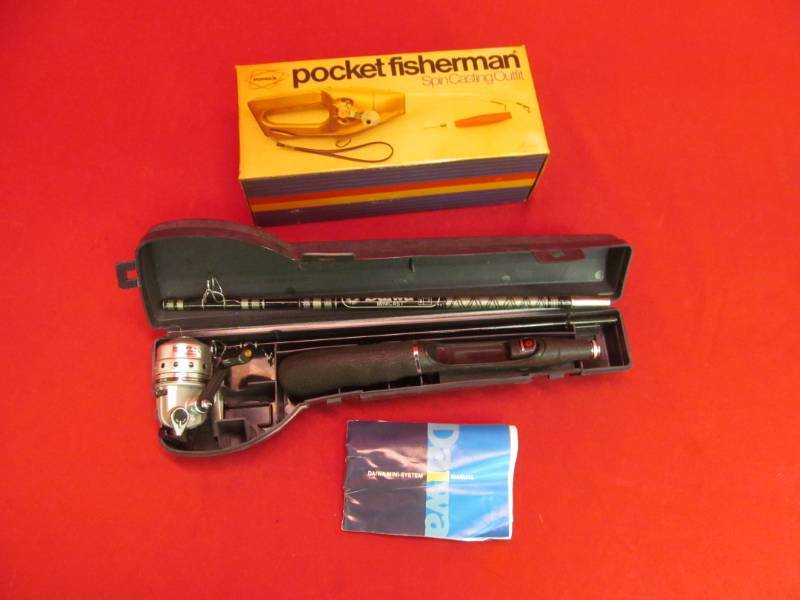 lot 68 image: pocket fisherman spin cast outfit reel,Daiwa mini cast rod
