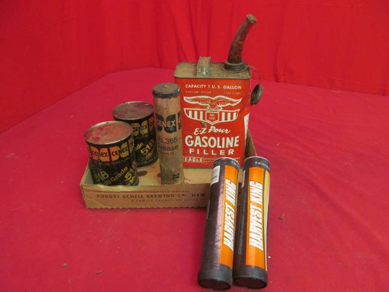 lot 145 image: vintage gas can, oil, grease