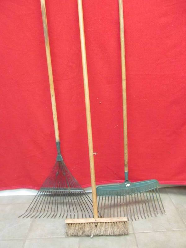 lot 336 image: rakes, broom