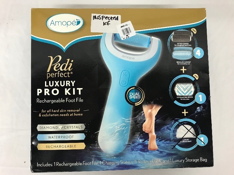Amop Pedi Perfect Luxury Pro Kit Rechargeable Waterproof Dual Speed Foot File