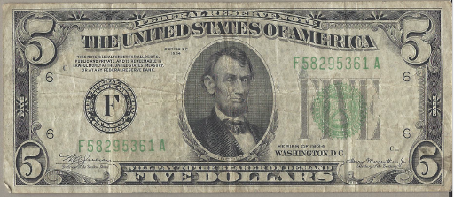 1934 $5 Federal Reserve Note