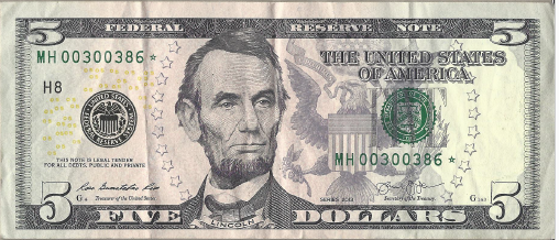 2013 $5 Federal Reserve Star Note