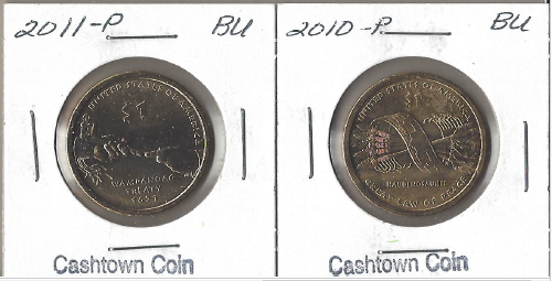 Two Native American Dollars - 2010-P & 2011-P