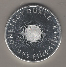 One Troy Ounce .999 Fine Silver - Eagle Sunshine Mint Silver Round