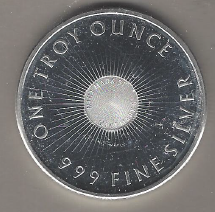 One Troy Ounce .999 Fine Silver - Eagle Sunshine Mint Silver Round
