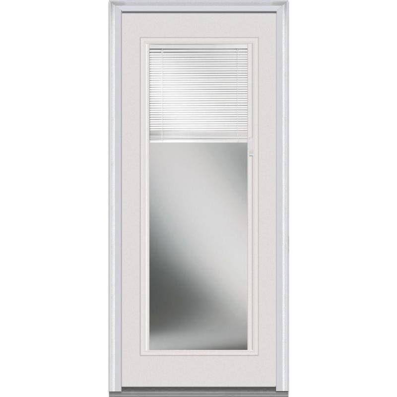 lot 29 image: MMI Door 36 in. x 80 in. Internal Blinds Left-Hand Inswing Full Lite Clear Primed Steel Prehung Front Door, EMJ686BLPR30L