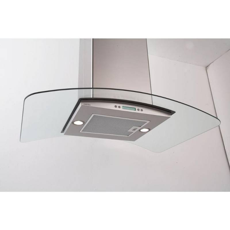 lot 31 image: Dekor Island 36 in. Island Mounted Range Hood in Stainless Steel, DKI001MX36. - Missing Chimney Cover