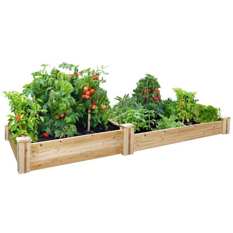 lot 125 image: Greenes Fence 48 in. x 96 in. Cedar Raised Garden Bed RC 4C8T2 - Missing 1 Cap