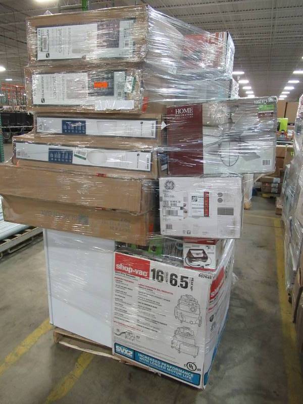 lot 79 image: WHOLESALE MIXED PALLET OF RETURNS - SMALL APPLIANCES, BATHROOM CABINETS & MORE