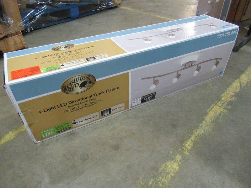 lot 85 image: Hampton Bay 2.85 ft. 4-Light Brushed Nickel Integrated LED Track Lighting Kit, 1001759444