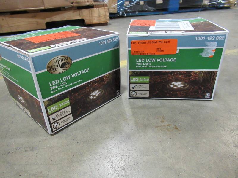 lot 96 image: 2 Hampton Bay Low-Voltage LED Black Well Lights, HD38725