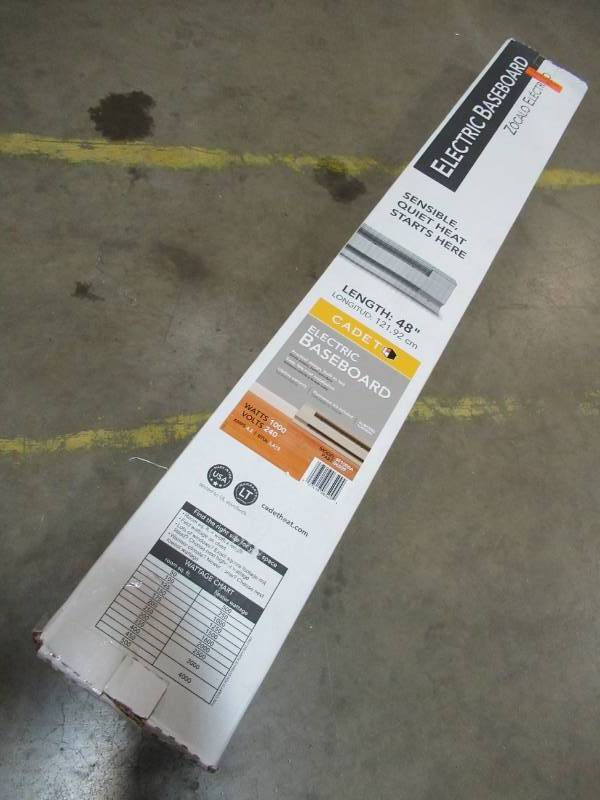 lot 98 image: Cadet 48 in. 1,000-Watt 240-Volt Electric Baseboard Heater in Almond 4F1000A