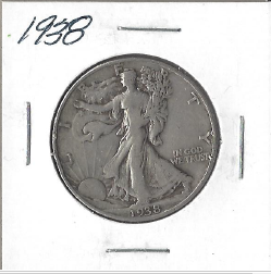 1938 Walking Liberty Half Dollar