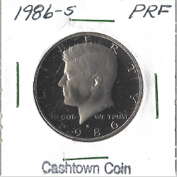 1986-S Proof Kennedy Half Dollar