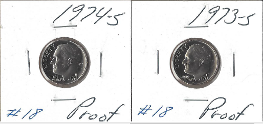 Two Proof Dimes - 1973-S & 1974-S