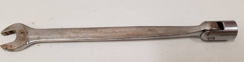 lot 67 image: 12 inch open ended wrench & adjustable socket end Snap On Tools