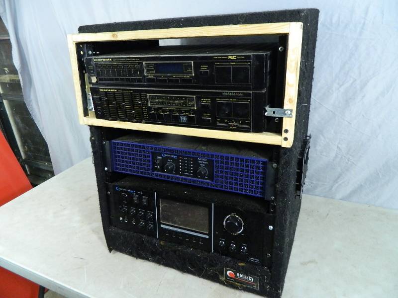 lot 78 image: Audio Case with Amplifiers and Marantz Receiver