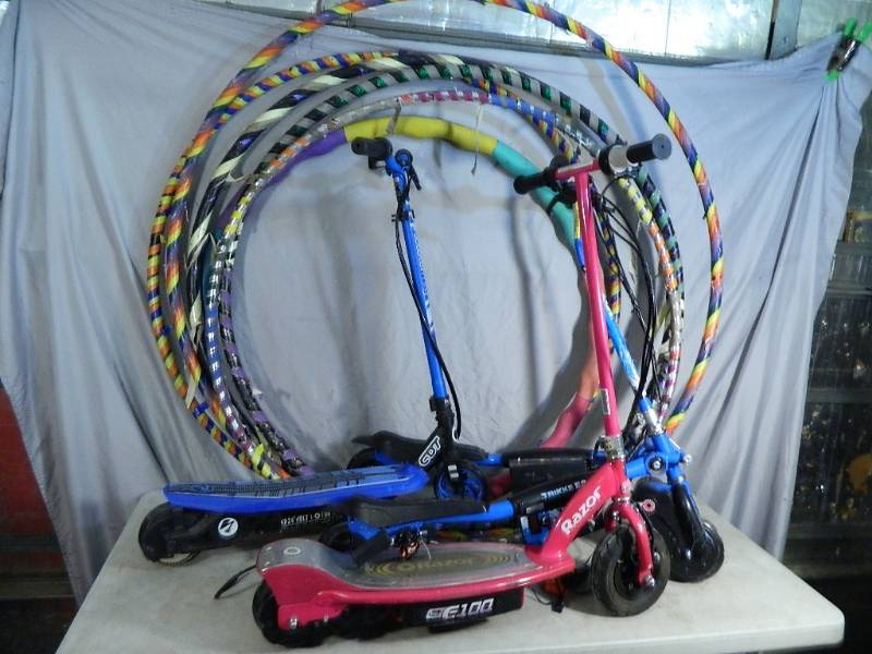 lot 132 image: Large Hula Hoops and Scooters