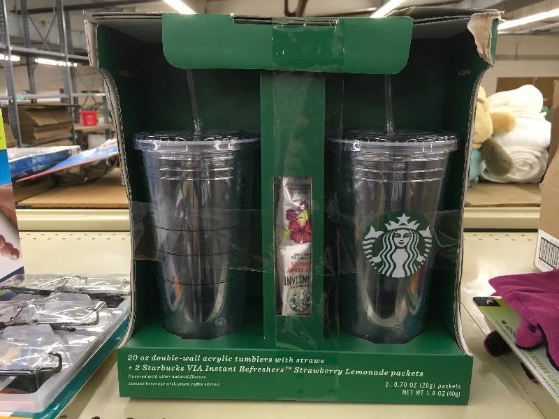 lot 315 image: Starbucks Two Pack Tumblers, Retail $30.00
