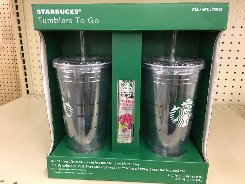 lot 331 image: Starbucks Two Pack Tumblers, Retail $30.00