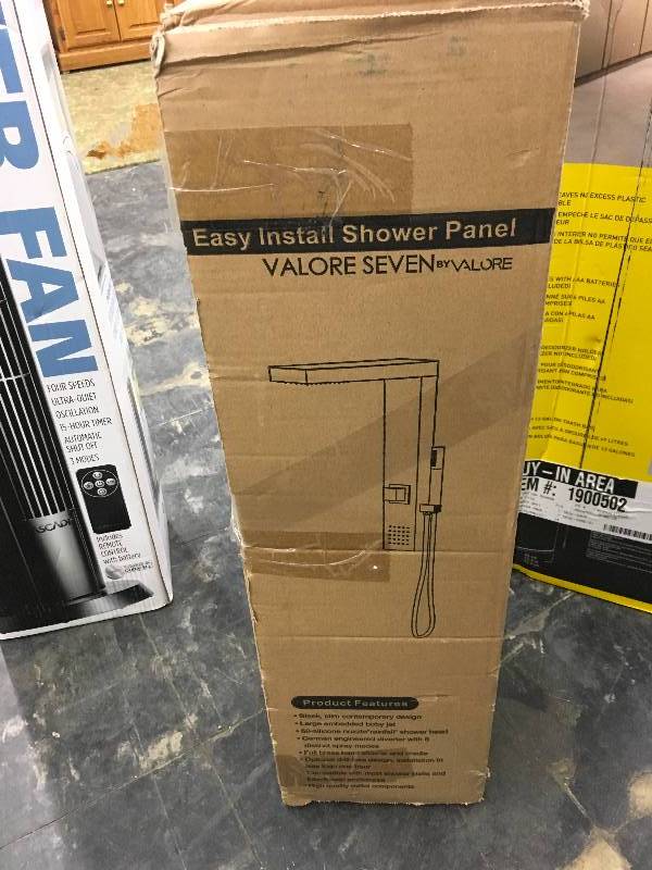 lot 349 image: Valore 7 Shower Panel, Retail $99.99