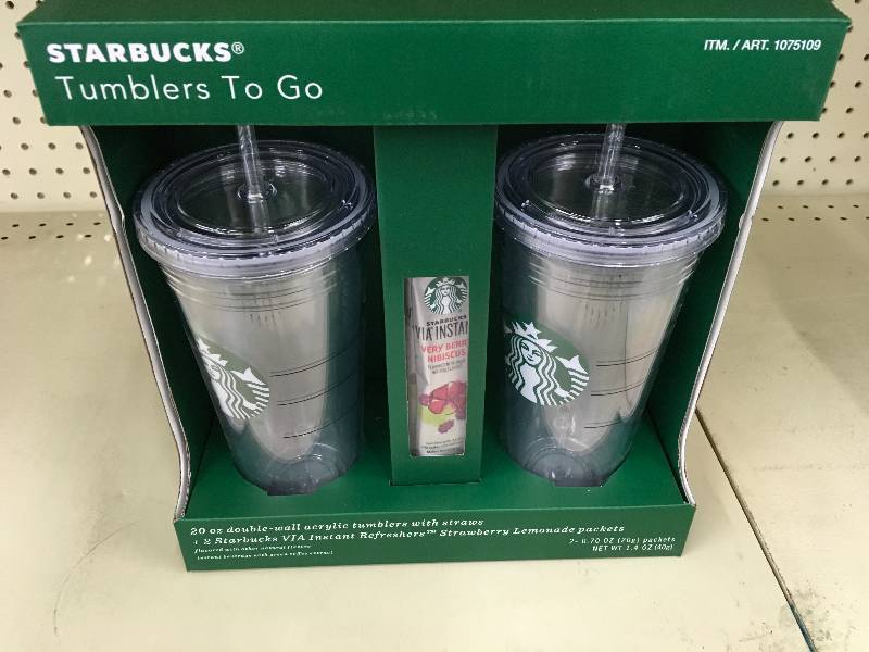 lot 391 image: Starbucks Two Pack Tumblers, Retail $30.00
