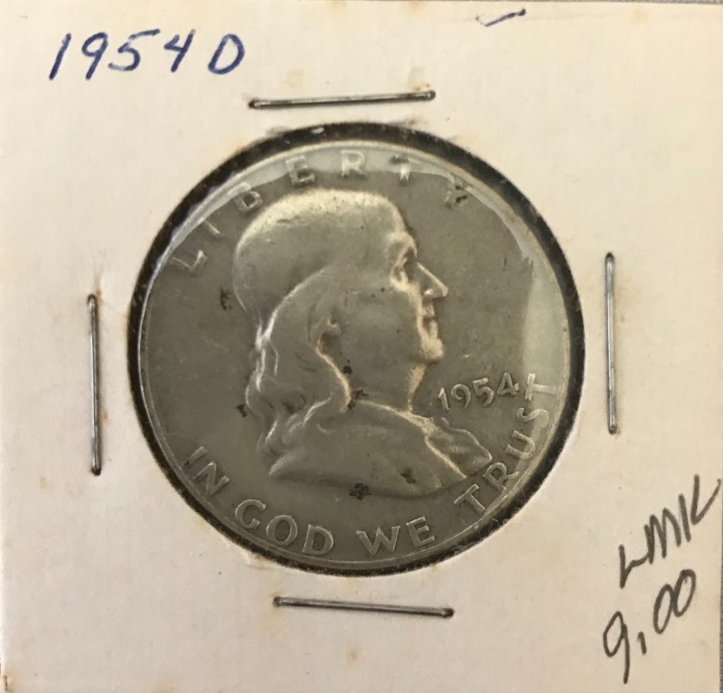 lot 7 image: 1954-D Franklin Half Dollar