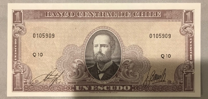 lot 15 image: Chile P-106(a) Unc. Banknote
