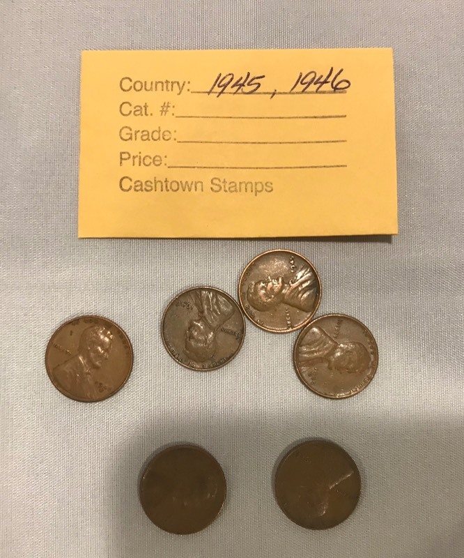 lot 37 image: Six Different Lincoln Wheats - 1945 P,D,S & 1946 P,D,S