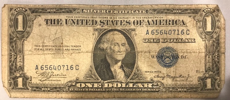 lot 44 image: 1935 A $1 Silver Certificate