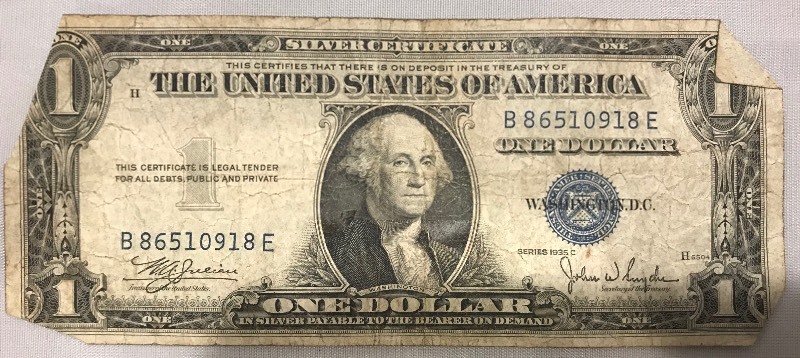 lot 45 image: 1935 C $1 Silver Certificate