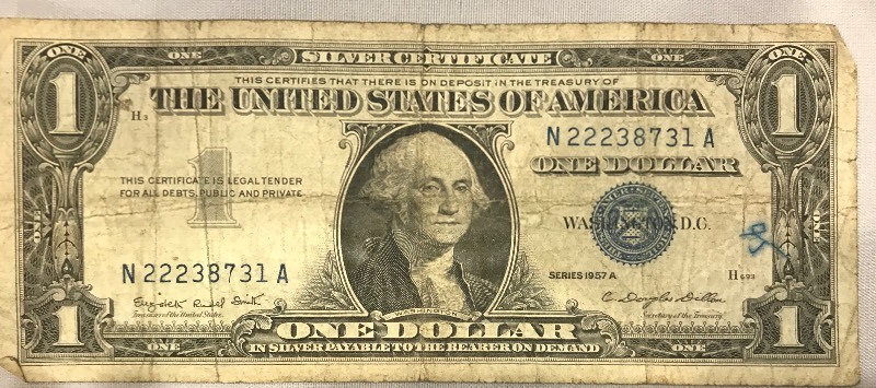 lot 47 image: 1957 A $1 Silver Certificate