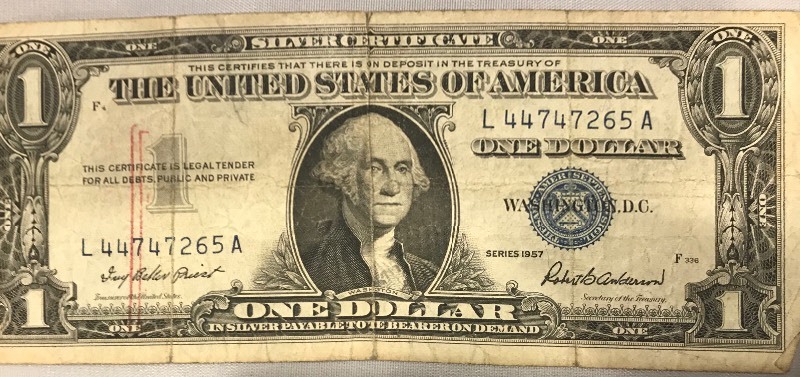 lot 51 image: 1957 $1 Silver Certificate