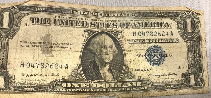 lot 57 image: 1957 A $1 Silver Certificate