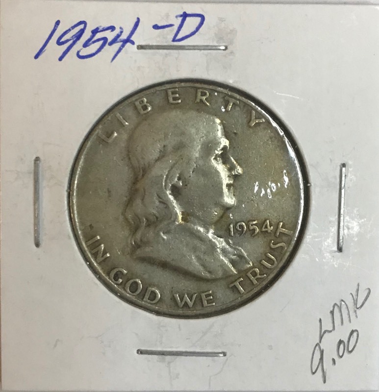 lot 3 image: 1954-D Franklin Half Dollar