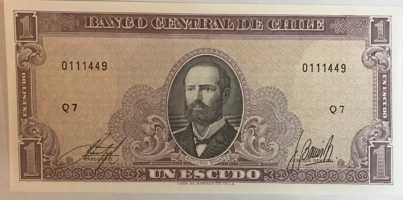 lot 35 image: Chile P-106(a) Unc. Banknote