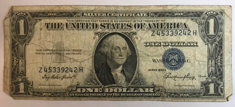 lot 27 image: 1935 E $1 Silver Certificate