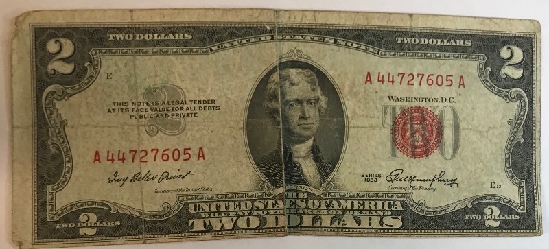 lot 29 image: 1953 $2 Federal Note